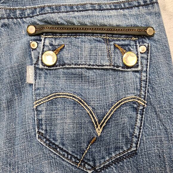 Vintage Levi's Jeans Mens W33 L30 Silvertab Slim Boot Leather Trim Flap Pockets - Picture 6 of 16